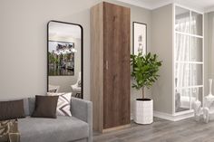 Шкаф FURNISTYLE Лайф 60х40х215 Дуб сонома/Дуб эксрессив