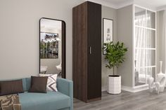 Шкаф FURNISTYLE Лайф 40х60х215 Дуб экспрессив/Венге