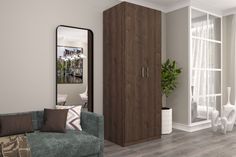 Шкаф FURNISTYLE Лайф 80х60х215 Дуб экспрессив