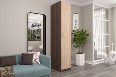 Шкаф FURNISTYLE Лайф 40х60х215 Дуб экспрессив/Дуб сонома