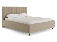 Кровать с подъемным механизмом Первый Мебельный Сара Кремовый, велюр 160х200 см