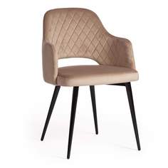 Кресло TetChair VALKYRIA (mod. 711) ткань/металл, 55х55х80 см, бежевый /черный