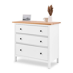 Комод IKEA Кымор 3 ящика Белый/Светло-коричневый