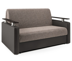 Диван-кровать Шарм-Дизайн Шарм 120 Корфу коричневый и экокожа шоколад