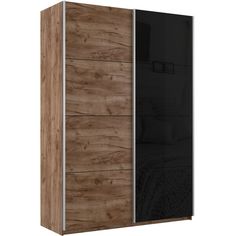 Шкаф-купеЕ1 Прайм ДСП/Стекло черное/доводчики 160х57х230, Крафт табачный