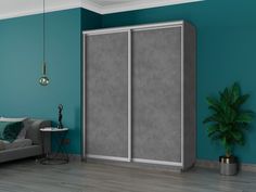 Шкаф-купеЕ1 Экспресс ДСП 180х60х240, Бетон