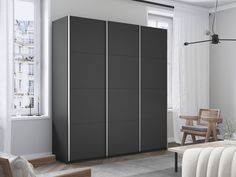 Шкаф-купеЕ1 Прайм ДСП 210х57х230, Серый диамант