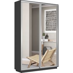 Шкаф-купеЕ1 Экспресс Зеркала 120х45х240, Серый диамант