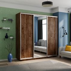 Шкаф-купе Е1 Экспресс Медиум 1 210х60х240, Крафт табачный