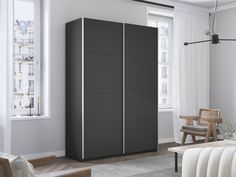 Шкаф-купеЕ1 Прайм ДСП/доводчики 120х57х230, Серый диамант