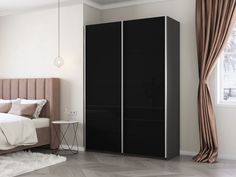 Шкаф-купеЕ1 Прайм Стекло черное/доводчики 160х57х230, Серый диамант