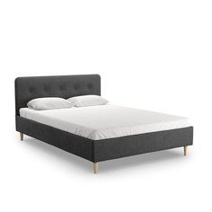 Кровать двуспальная Salotti Дримс 160, велюр, ткань Тако, темно-серый, 160x200 Салотти