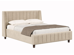 Кровать Первый Мебельный Дебора Кремовый, велюр 160х200 см