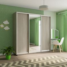 Шкаф-купеЕ1 Экспресс ДСП/Зеркало/ДСП 240х45х220, Ясень Шимо Светлый