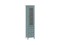 Шкаф с витриной ГУД ЛАКК Сага, 50х41х215 см, темно-бирюзовый