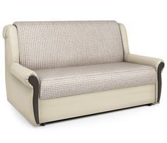 Диван-кровать Шарм-Дизайн Аккорд М 120 Корфу беж и экокожа беж