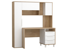 Компьютерный стол Комфорт 12.95 Дуб Сонома/Белый шагрень Mobi