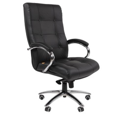 Кресло руководителя Chairman 424 WD кожа/экокожа черная с мультиблоком