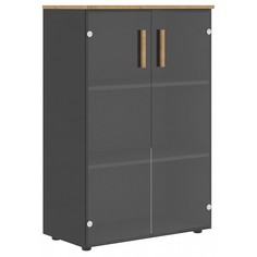 Тумба-витрина Forta FMC 80.2 графит черный/дуб гамильтон SKY_00-07090390 Skyland