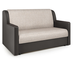 Диван-кровать Аккорд Д 160 Корфу беж и экокожа шоколад Gamma