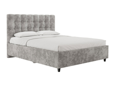 Кровать Первый Мебельный Вена Серый, микровелюр 140х200 см