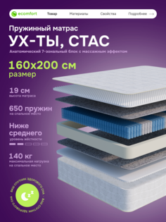 Матрас Ecomfort Ух-ты, Стас 19 см 160х200
