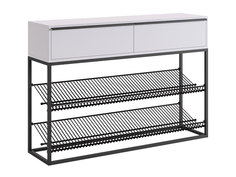 Обувница МебельСон Крафт Лайт Белый/Черный муар Mebelson