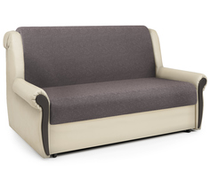 Диван-кровать Аккорд М 160 рогожка латте и экокожа беж Gamma