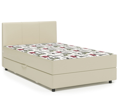 Кровать Шарм-Дизайн Классика 100 велюр Париж и экокожа беж