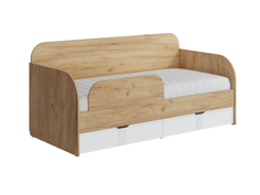 Кровать Compass Эмилия ЭЛ-48, 90х200 дуб крафт золотой/меренга, 95.5х203.8х95 см