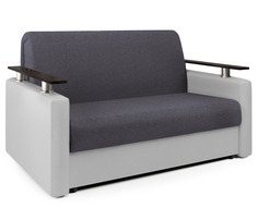 Диван-кровать Шарм 160 серая рогожка и экокожа белая Gamma