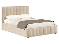 Кровать с подъемным механизмом Первый Мебельный Дели Кремовый, велюр 140х200 см