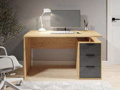 Стол Compass С-407 дуб крафт золотой/графит, 135х60х76 см