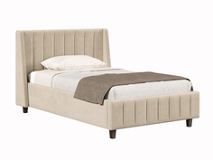 Кровать Первый Мебельный Дебора Кремовый, велюр 120х200 см