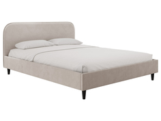 Двуспальная кровать Первый Мебельный Эни Кремовый, велюр 140х200 см