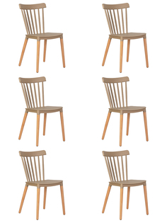 Стул DOBRIN THEO 6 шт ножки светлый бук, цвет бежевый GR-03