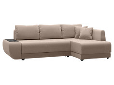 Угловой диван Первый Мебельный Консул Бежевый, рогожка Справа