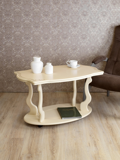 Журнальный столик Мебелик Берже 3 94х60х56 см, слоновая кость