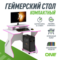 Игровой компьютерный стол VMMGAME ONE WHITE 100 PINK, TL-1-WEPK