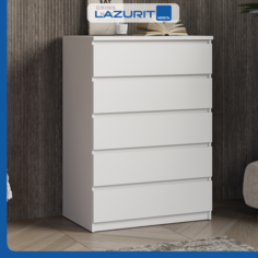 Комод Lazurit Ketrin 5 ящиков 78x50x112 белый Лазурит