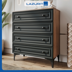 Комод Lazurit Artnuvo 4 ящика на ножках 76х35х87 зеленый яблоня беллуно Лазурит