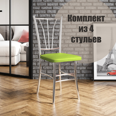 Стулья для кухни МК Фобос Трилогия 4 шт зеленый/хром