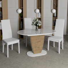 Стол обеденный ТриЯ Монреаль Белый глянец/Бунратти Triya