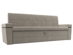 Диван кухонный Лига Диванов Деметра 217x58x80, микровельвет, бежевый