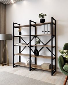 Стеллаж A1 HOME Bruno Double 5 полок 150х134х34 Дуб Канзас