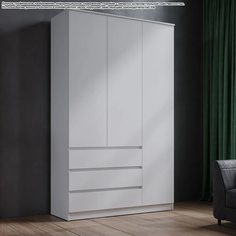 Шкаф трехдверный левый Уютная логика Квазар ШК-035L 220*135*51,4 см, белый
