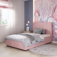 Кровать односпальная Betty 120х200, ортопедическая, розовый No Brand