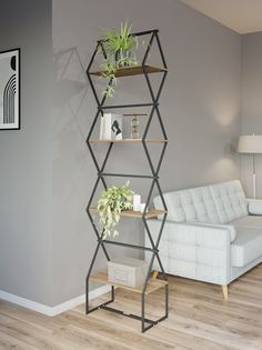 Стеллаж Ромбо стS черный/вотан KM Loft
