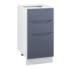 Шкаф напольный 400 3 ящика Хельга, 400х500х824, Белый/Маренго софт МДФ No Brand