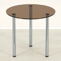 Стеклянный стол Mebel Apartment круглый Эдель 18-3, бронза/хром, D100